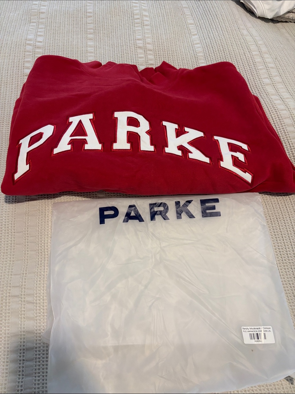Parke L/XL Varsity Mockneck Sweatshirt